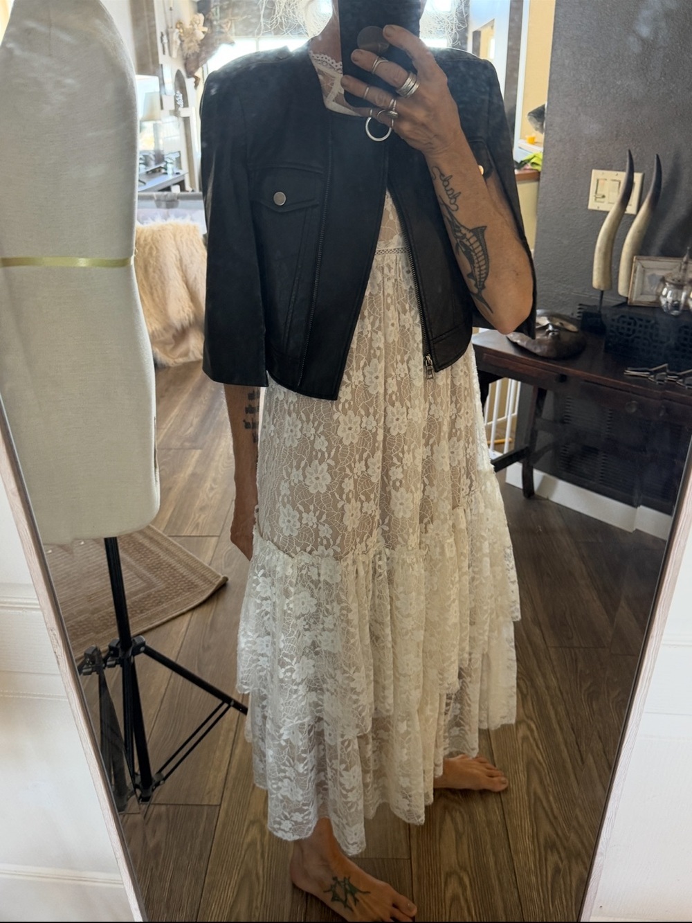 Lace Maxi Dress in Ivory - Elegant Women’s Summer Dress no size stretchy